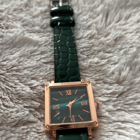 Elegant Green Vegan Croc Watch